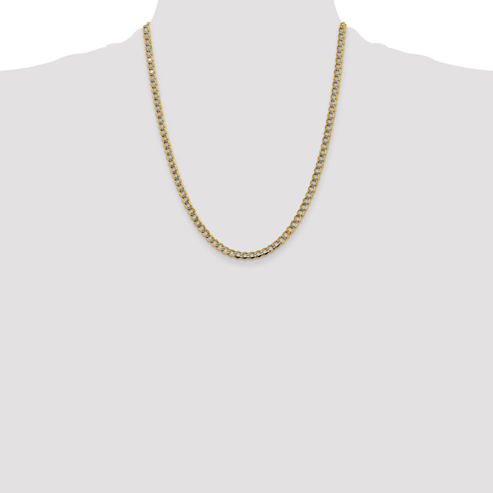 Exclusive 22-Inch 14K Gold Curb Chain - 4.3mm Rhodium-Plated Luxury Jewelry-4