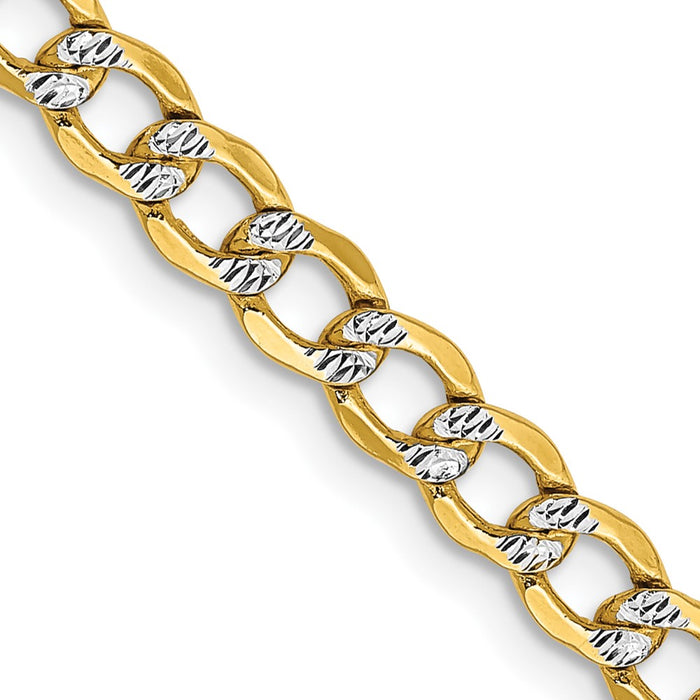 Exclusive 22-Inch 14K Gold Curb Chain - 4.3mm Rhodium-Plated Luxury Jewelry-1