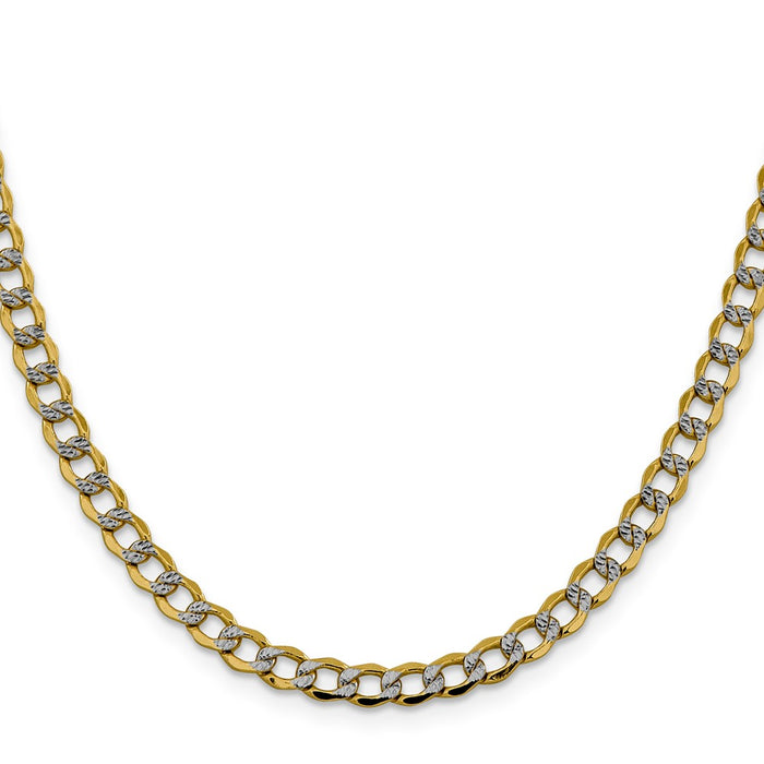 Designer 14K Gold 16-Inch 5.2mm Curb Chain - Luxury Rhodium-Plated Style-2