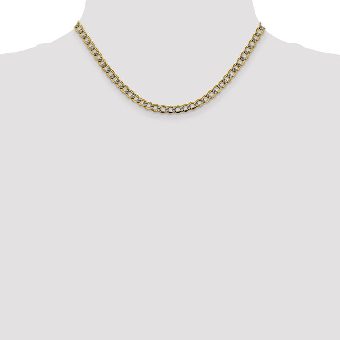Designer 14K Gold 16-Inch 5.2mm Curb Chain - Luxury Rhodium-Plated Style-4