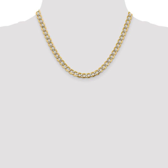 Shop 14K Gold 18" 6.75mm Semi-Solid Curb Chain - Stylish & Affordable Luxury-4