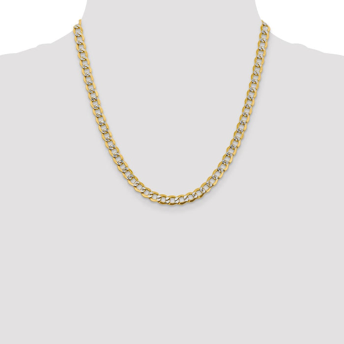 Exclusive 14K Gold 20-Inch 6.75mm Curb Chain - Stylish Rhodium-Plated Value-4