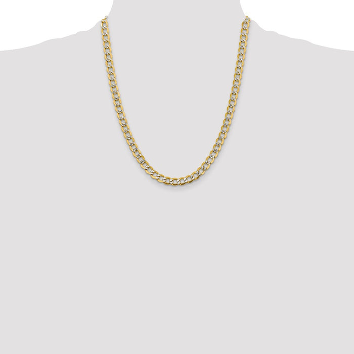 Shop Stylish 14K Gold 22-Inch 6.75mm Curb Chain - Luxury Rhodium-Plated Design-4