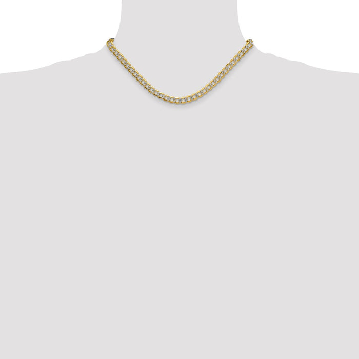 Shop Stylish 14K Gold 7.1mm Rhodium-Plated Curb Chain | Luxury Value Piece-4
