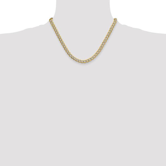 Order Stylish 14K Gold 7.1mm Rhodium-Plated Curb Chain - Luxury Value!-4