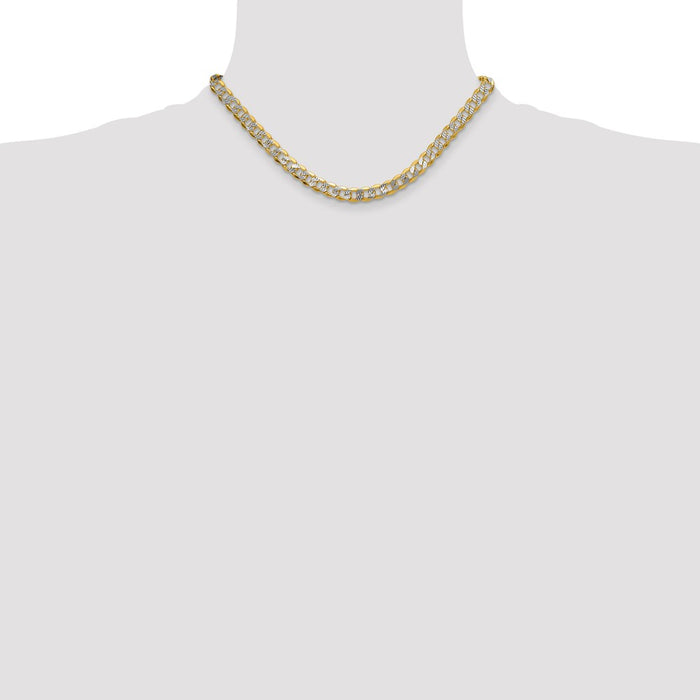 Buy Stylish 14K Semi-Solid Rhodium-Plated Curb Chain - 7.75mm Value!-4