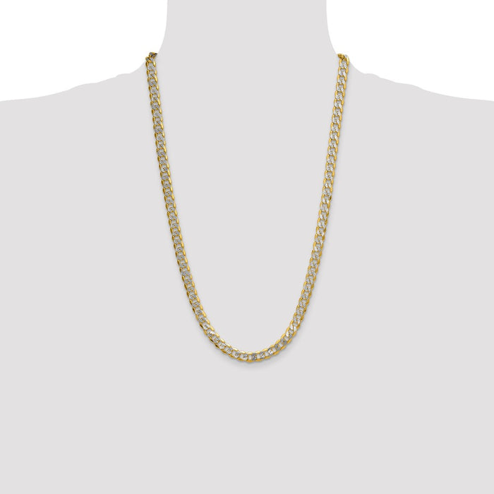 High-Quality 14K Gold 7.75mm Rhodium-Plated Curb Chain | Luxury Value Piece-4