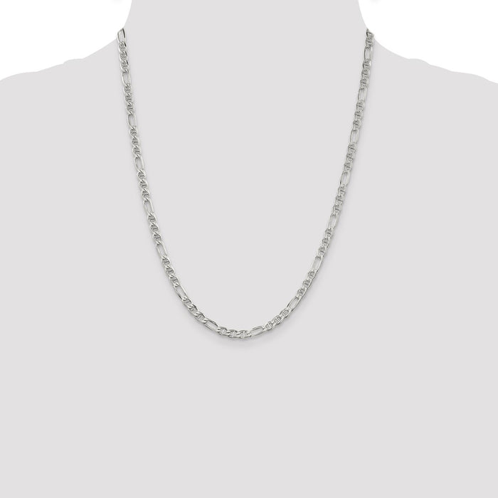 High-Quality 3.75mm Sterling Silver Figaro Chain - Stylish Value Link!-4