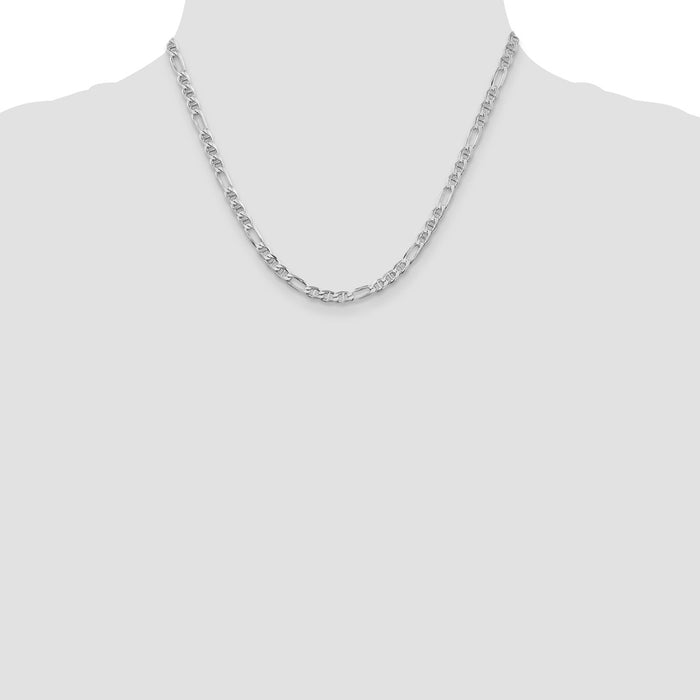 Buy Stylish Rhodium-Plated Sterling Silver 3.75mm Figaro Anchor Chain-4