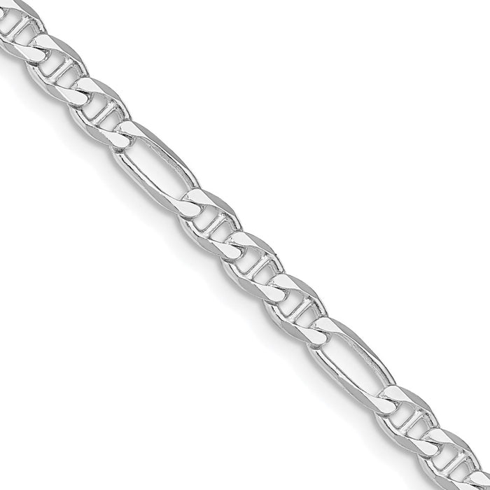 Exclusive Rhodium-Plated 3.75mm Figaro Anchor Chain - Stylish Sterling Silver Value-1