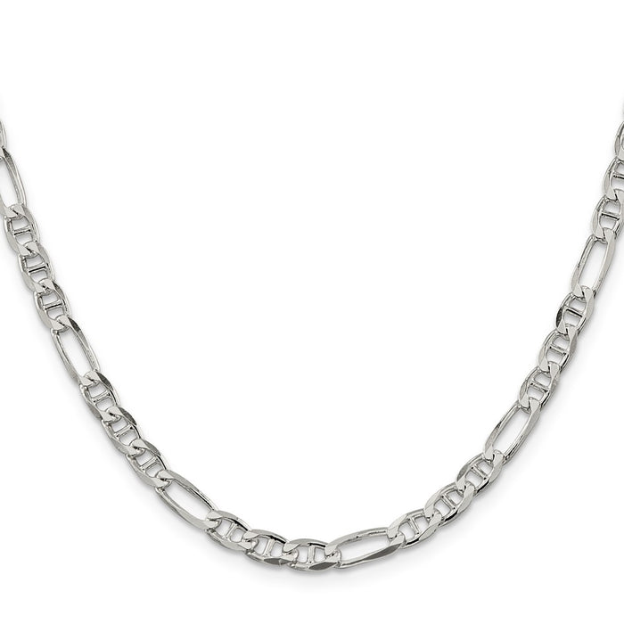 Buy Stylish 4.5mm Sterling Silver Figaro Anchor Link Chain - Affordable Luxury!-2