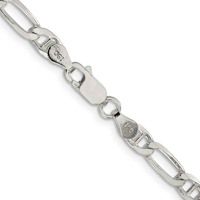Buy Stylish 4.5mm Sterling Silver Figaro Anchor Link Chain - Luxury Value!-3