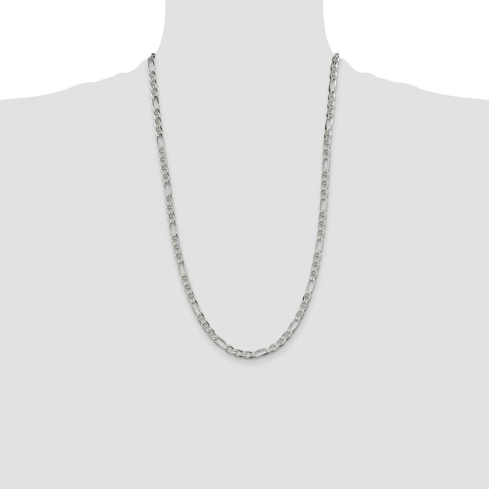 Buy Stylish 4.5mm Sterling Silver Figaro Anchor Link Chain - Luxury Value!-4