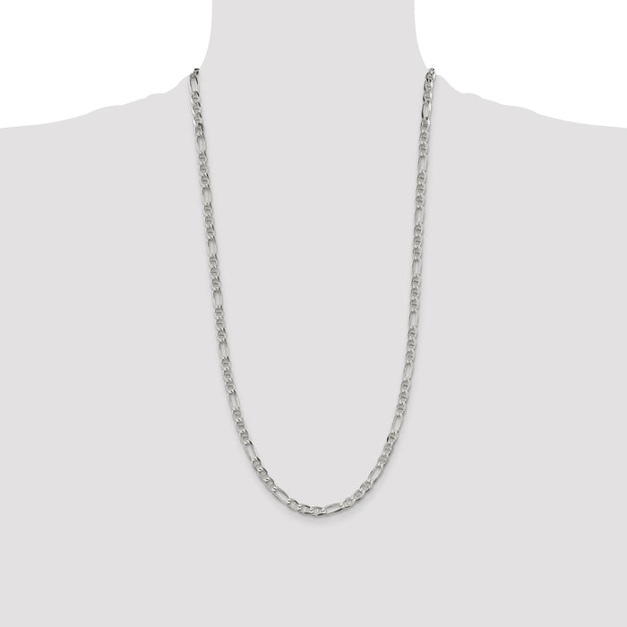 Buy Stylish 4.5mm Sterling Silver Figaro Anchor Link Chain - Luxury Quality-4