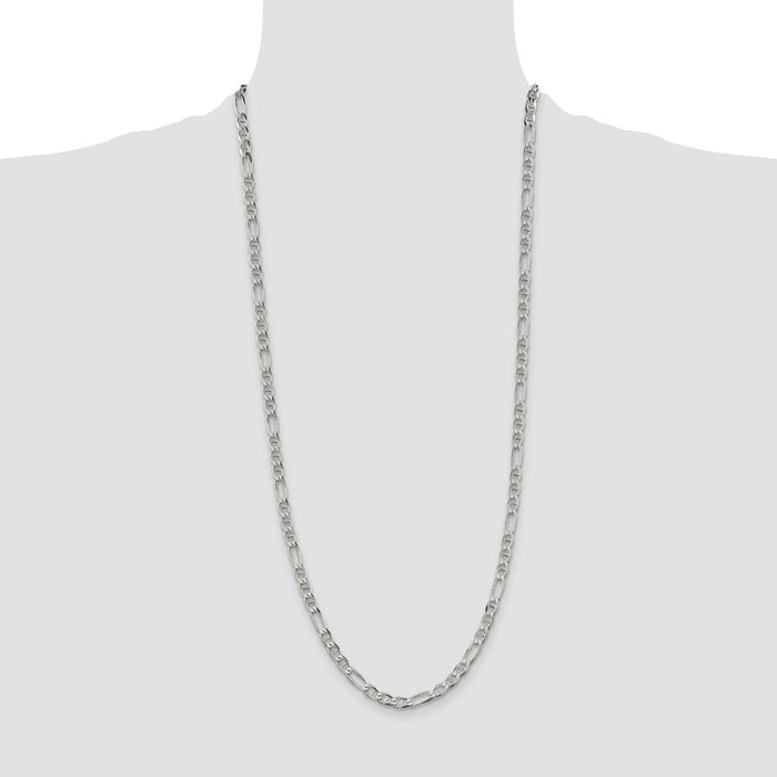 Buy Stylish 4.5mm Sterling Silver Figaro Anchor Link Chain - Affordable Luxury!-4