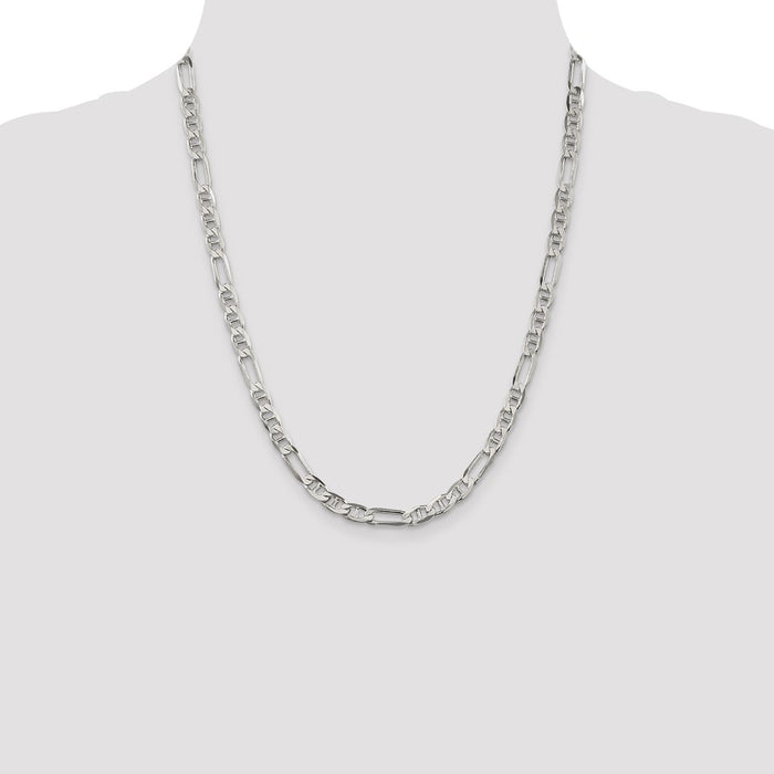 Buy 5.5mm Sterling Silver Figaro Anchor Chain - Stylish & Affordable Design-4