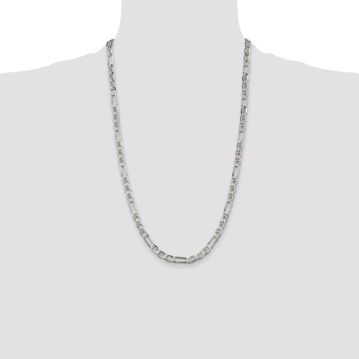 Buy Stylish 5.5mm Sterling Silver Figaro Anchor Link Chain - Affordable Luxury!-4