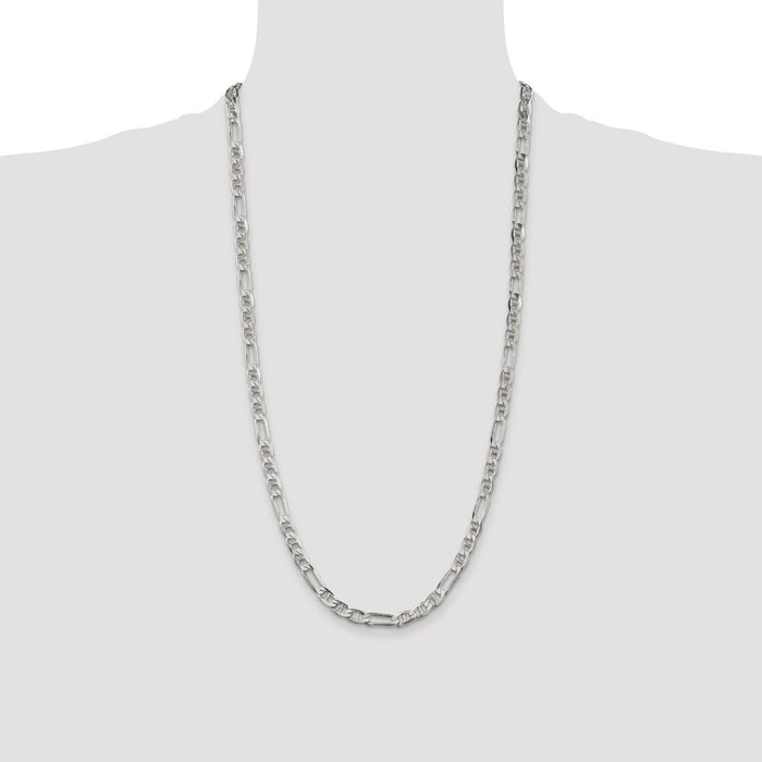 Buy Stylish 5.5mm Sterling Silver Figaro Anchor Chain - Affordable Luxury-4