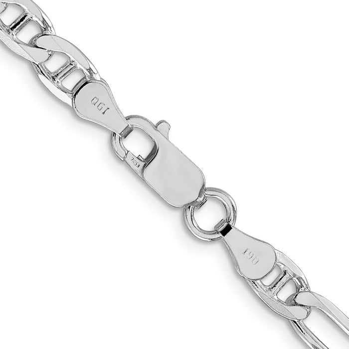 High-quality Rhodium-Plated Sterling Silver 5.5mm Figaro Chain | Stylish Value-3