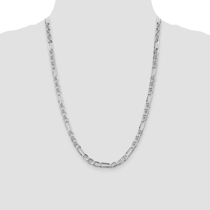 Buy Stylish Rhodium-Plated Sterling Silver 5.5mm Figaro Anchor Chain | Luxury Design-4