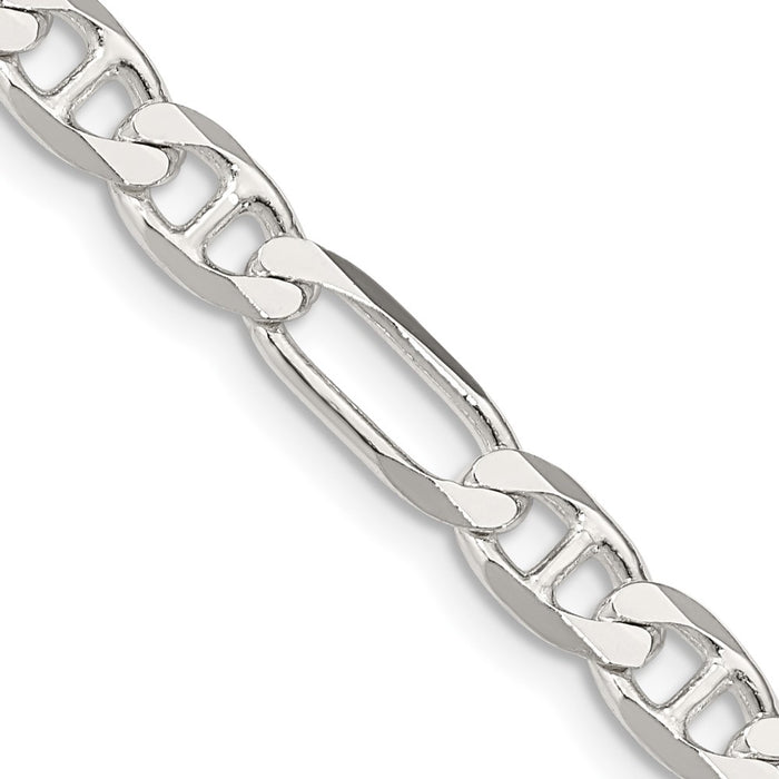 Buy Stylish 5.5mm Sterling Silver Figaro Anchor Chain - Luxury Value Jewelry-1