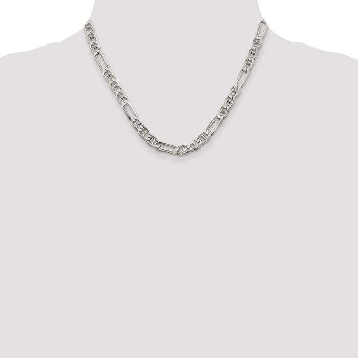 High-Quality 6.5mm Sterling Silver Figaro Anchor Link Chain - Stylish Value!-4
