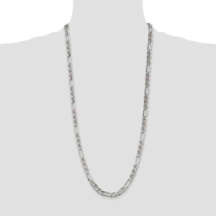 Buy Stylish 6.5mm Sterling Silver Figaro Anchor Link Chain - Luxury Value-4