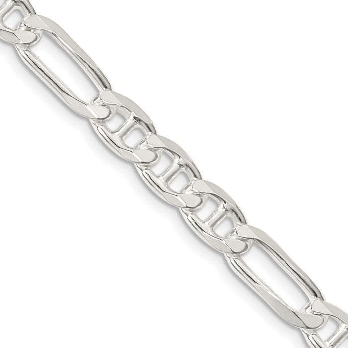 Buy Stylish 6.5mm Sterling Silver Figaro Anchor Chain - Luxury Value Jewelry-1