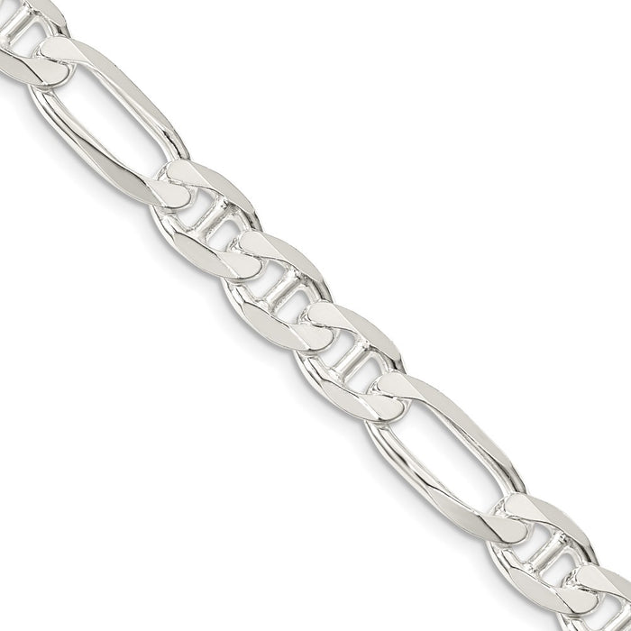 Buy Stylish Sterling Silver 7.5mm Figaro Anchor Link Chain - Luxury Value-1