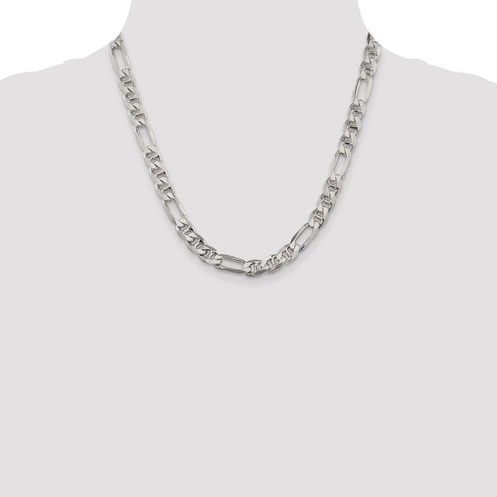 Buy Stylish Sterling Silver 8.25mm Figaro Anchor Link Chain - Affordable Luxury!-4