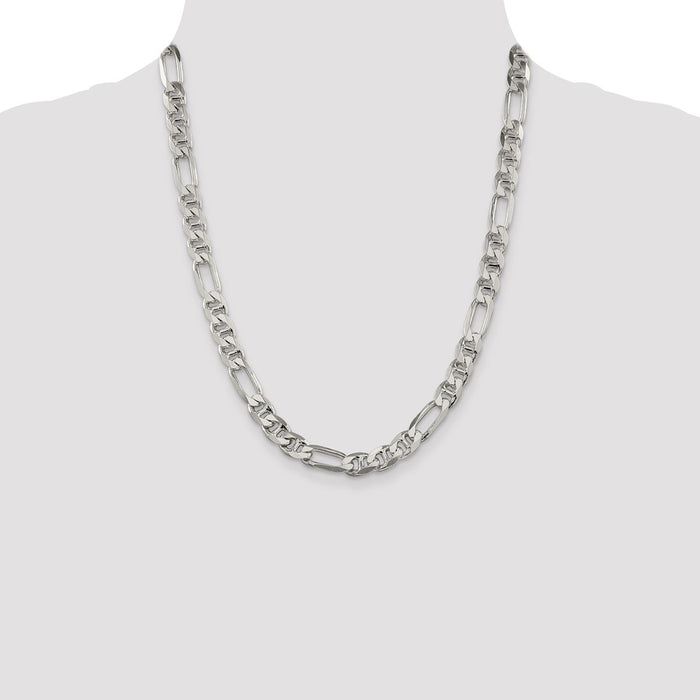 Buy Stylish 8.25mm Sterling Silver Figaro Anchor Link Chain - High Quality-4