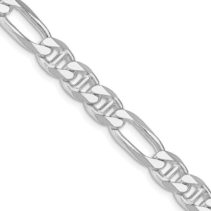 Buy Stylish Rhodium-Plated Sterling Silver 8.25mm Figaro Anchor Chain - Luxury Value-1