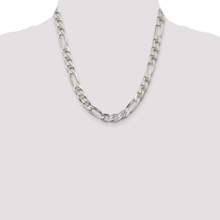 Buy Stylish 8.75mm Sterling Silver Figaro Anchor Link Chain at Great Price-4