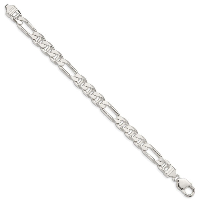 Buy Stylish 8.75mm Sterling Silver Figaro Anchor Link Chain - Affordable Luxury-2