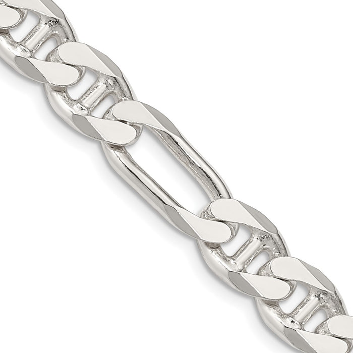 Buy Affordable 8.75mm Sterling Silver Figaro Anchor Link Chain - Luxury Style!-1