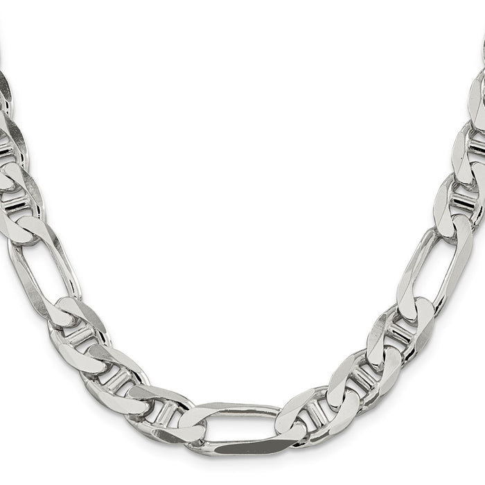 Buy Stylish 10.65mm Sterling Silver Figaro Anchor Chain - Affordable Luxury!-2