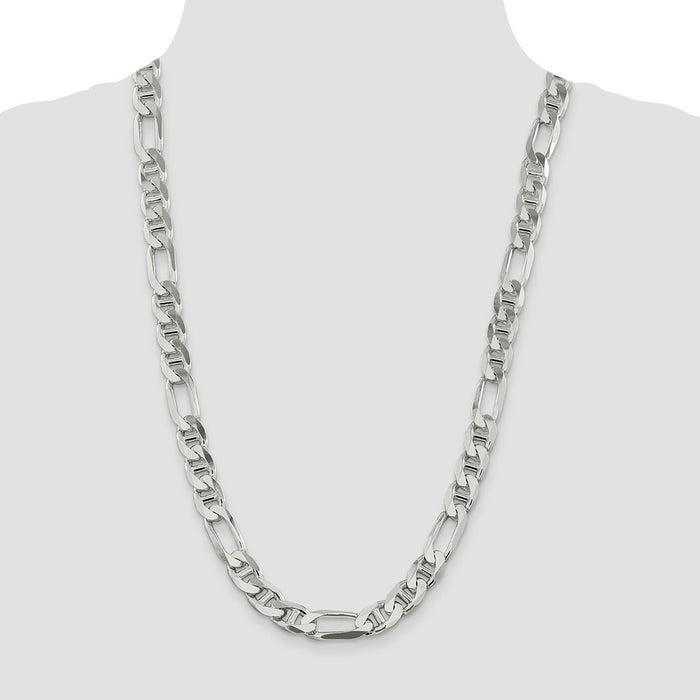 Buy Stylish 10.65mm Sterling Silver Figaro Anchor Chain - Affordable Luxury!-4