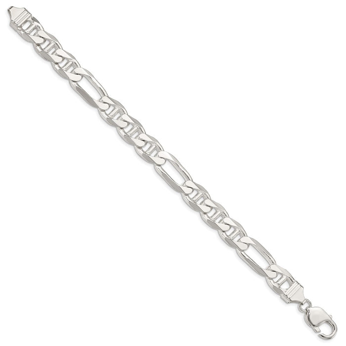 Buy Stylish 10.65mm Sterling Silver Figaro Anchor Chain - Affordable Luxury-2