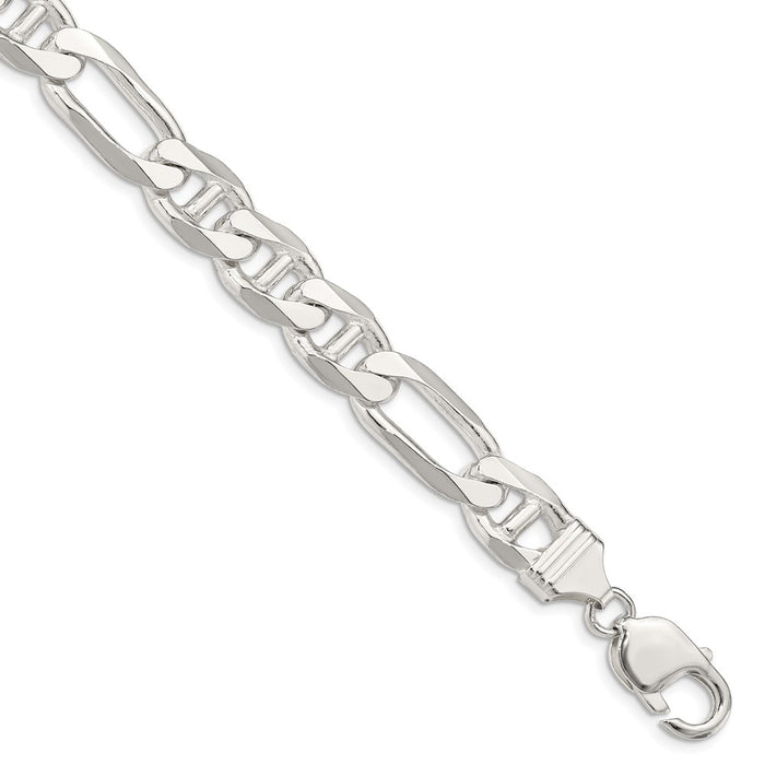 Buy Stylish 10.65mm Sterling Silver Figaro Anchor Chain - Affordable Luxury-1