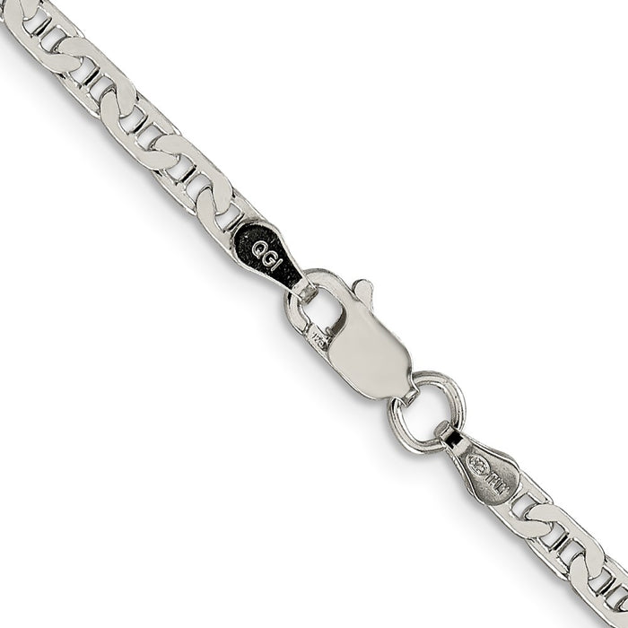 Buy Stylish 3mm Flat Anchor Chain in Sterling Silver - Affordable Luxury-3