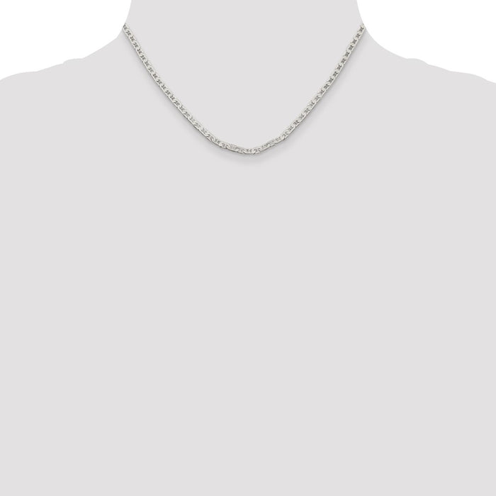 High-Quality 3mm Flat Anchor Chain in Sterling Silver | Affordable Luxury-4