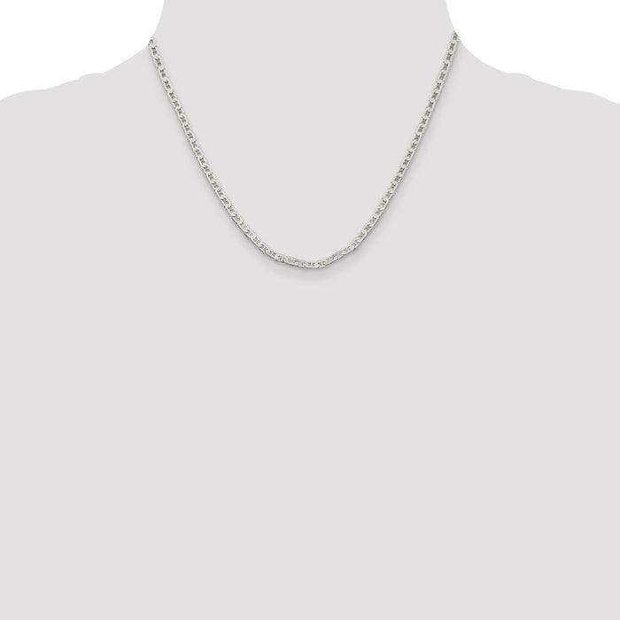 High-Quality 3mm Flat Anchor Chain in Sterling Silver - Stylish & Affordable!-4