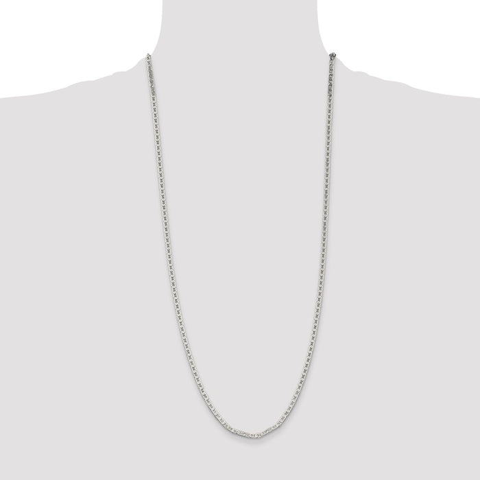 Buy Stylish 3mm Flat Anchor Chain in Sterling Silver - Affordable Luxury-4