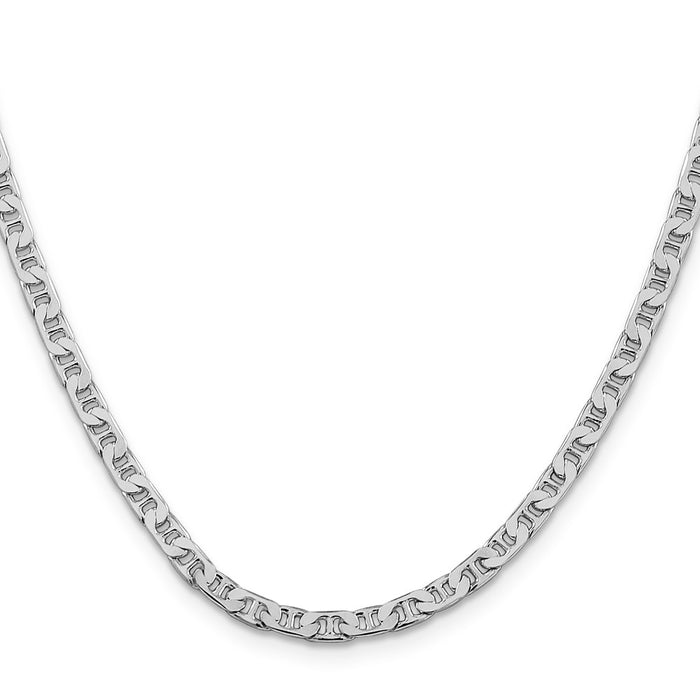 Buy Stylish Rhodium-Plated Sterling Silver 3.75mm Flat Anchor Chain | Affordable Elegance-2