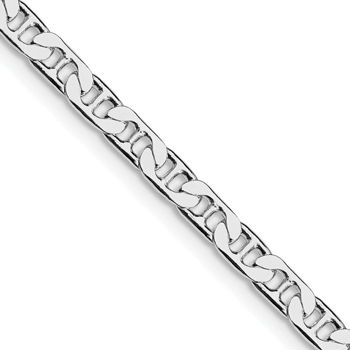 Buy Stylish Rhodium-Plated Sterling Silver 3.75mm Flat Anchor Chain - Affordable!-1