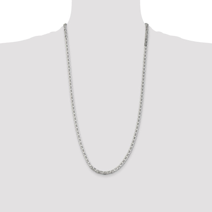 Buy Luxury 4.5mm Flat Anchor Chain in Sterling Silver - Stylish & Affordable!-4