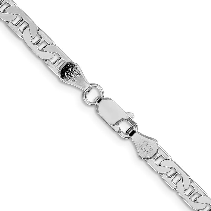 Buy Stylish Rhodium-Plated Sterling Silver 4.5mm Anchor Chain - Luxury Value!-3
