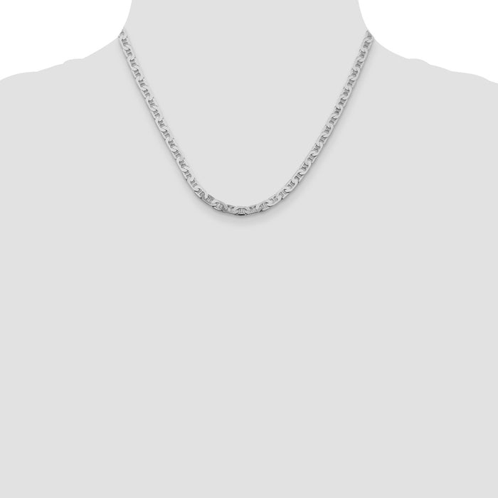 Buy Rhodium-Plated Sterling Silver 4.5mm Flat Anchor Chain - Stylish Value!-4