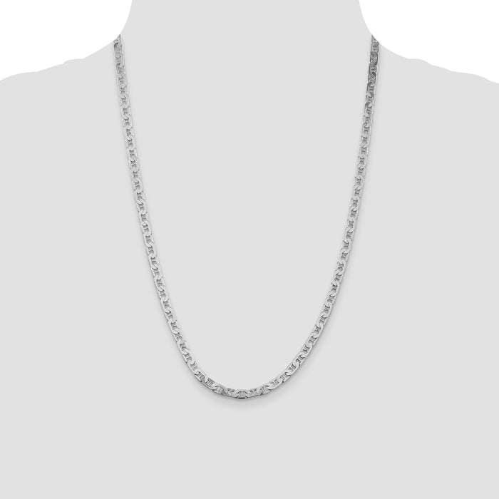 Buy Stylish Rhodium-Plated Sterling Silver 4.5mm Anchor Chain - Affordable Luxury-4