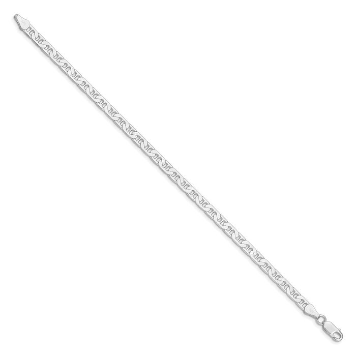 High-Quality 4.5mm Rhodium-Plated Sterling Silver Anchor Chain - Stylish Value!-2